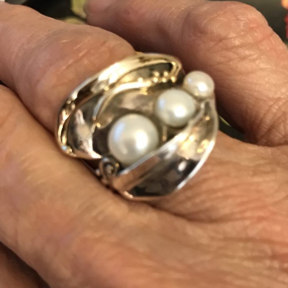Pearl Ring - 14k and Sterling Silver